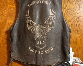 "Live to Ride....Ride to Live" Leather vest