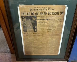 "Hitler Dead" Nazis to Fight On...."The Kansas City Times"
