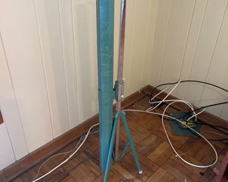 Vintage Da-Lite Silver Pacer 40" x 40" projection screen with a tripod stand