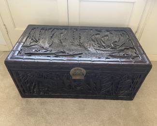 Asian Style Handcarved Trunk