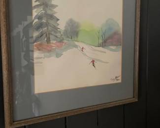 Original ski painting