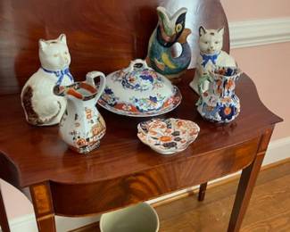 Staffordshire figures, game table, English ceramics