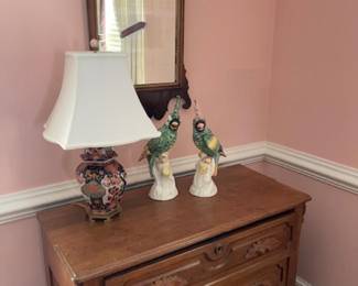 Antique chest, one of the many mirrors, great lighting!