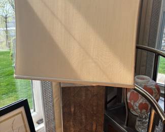 PAIR OF JULIAN CHICHESTER TESSILATED LEATHER LAMPS