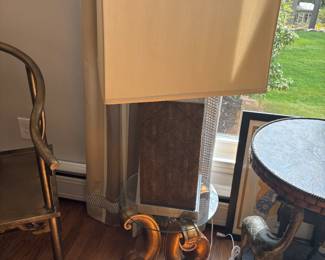 PAIR OF TESSILATED LEATHER JULIAN CHICHESTER LAMPS