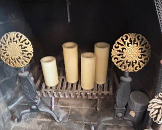 PAIR OF ORNATE ANDIRONS