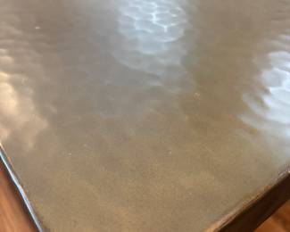 LEXINGTON "SHELTER ISLAND" HAMMERED METAL TOP BISTRO TABLE