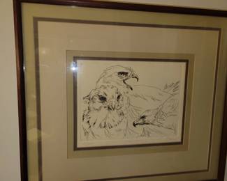 Signed pencil drawing