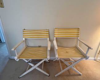 Pair of vintage Directors chairs 32 high, 24 wide, 16.5 deep, 16 seat height