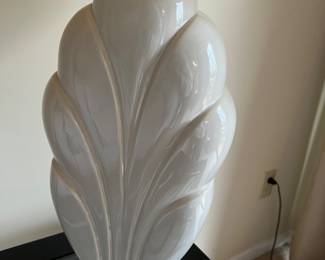 Table lamp grey, unique grooves, 24 without, 30 with shade