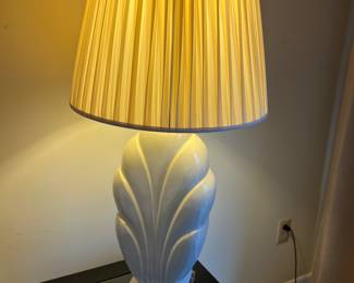 Table lamp grey, unique grooves, 24 without, 30 with shade