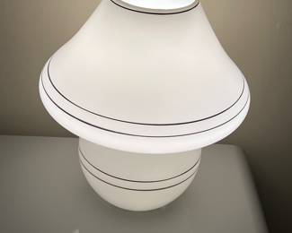 Set of vintage Vistosi Murano glass mid century mushroom table lamps 14 high