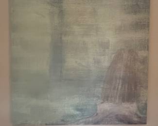 Abstract acrylic paiting on canvas "mist" or "Fall Water Reflections" 40 square