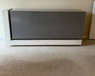 Console, cement and formica (floating concept) 60 by 15 and 28 high