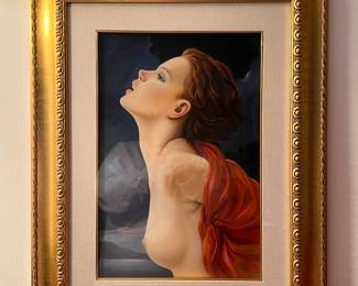 Pasquale Picazio Woman gazing upwards 21.5 wide, 28 high and 2.5 deep