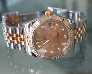 18K GOLD,STEEL AND DIAMOND ROLEX WITH PAPERS