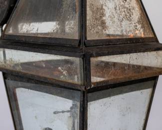 ANTIQUE LARGE WHALE GLOBE GAS LIGHT COMPANY BOSTON STREET LANTERN