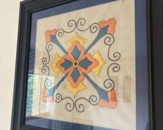 Framed & Matted Rosemailing Embroidery