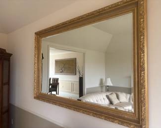 Gold Gilt Ornately Framed Rectangular Wall Mirror