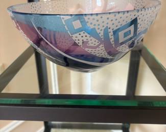 Geometric Pop-Art Glass Bowl