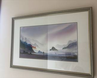 Framed & Matted Giclee Print of Beach Scene by John Ebner