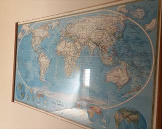 Framed National Geographic World Map