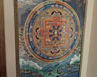 Framed Mandala of Padmapani Poster