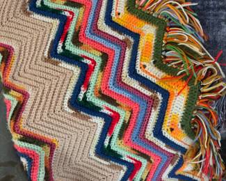 Colorful Crocheted Throw Blanket