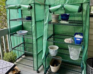 Two Portable 4 Tier Mini Greenhouses