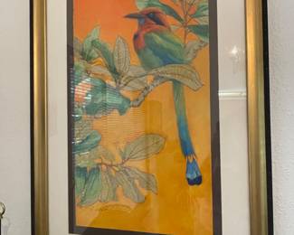 Framed & Matted Bird Watercolor by Kassar