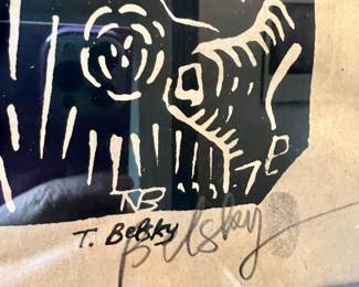 Framed & Matted Limited Edition Block/Screen Print "Wailuku River II" by Tomas Belsky