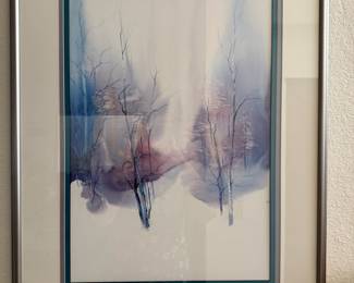 Framed & Matted Landscape Watercolor by Alireza Golkar