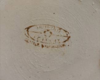 Bruning Pottery White, Pink & Blue Salad Bowl