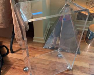 Mid century acrylic cart