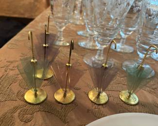 Darling brass and plastic mid century toothpick holders