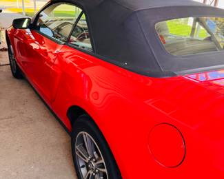 2010 red soft-top Mustang