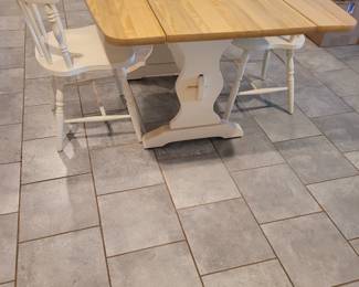 Drop leaf table with two chairs