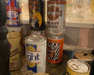 VINTAGE BEER CANS AND SOME ARE STILL FULL