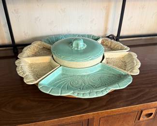 This little beauty was also in the basement in a box. It is a mid-century modern Lazy Susan nine pieces total.!