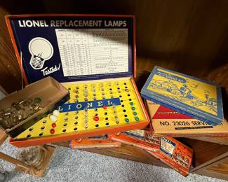 A couple of Lionel train service kits, but I love the Lionel replacement lamp box! There’s also a small box of replacement lamps!