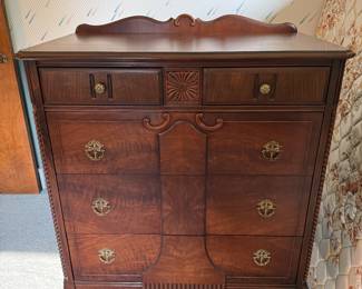 This is one of my favorite pieces in the house! It is a beautiful circa 1940s mahogany dresser! A few weeks back we had the privilege of handling the Hensler furniture Estate Sale! We all know the quality that the Hensler puts out! And guess what folks this was refinished by Hensler’s!