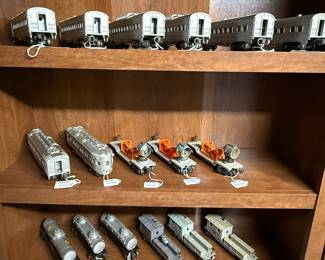 Now we’re back in the basement where the Lionel train department is! This is rack one of individual train cars