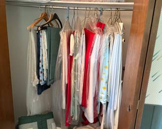 This closet is filled with linens, tablecloths runners, bedspreads, quilts, etc.