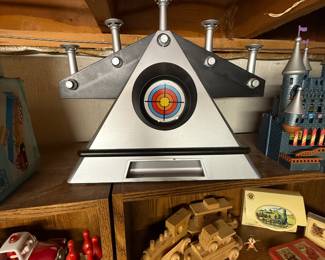 This is a fun toy, actually from target called the shooting Gallery toy! And yes, we do have the gun!