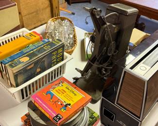 We have two terrific vintage 8 mm cameras ones from the 40s the other others from the 60s or 70s and we have several films too!