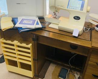 Pacesetter by Brothers electronic sewing machine with nice cabinet