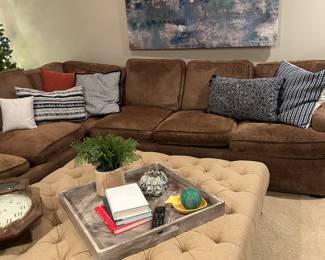 Tufted oversize coffee table