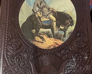 Antique Leather-Bound Book - Confederate General Portrait Cover