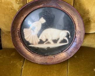 Vintage Bullfighting Bas-Relief Plaque - Framed Matador & Bull Scene