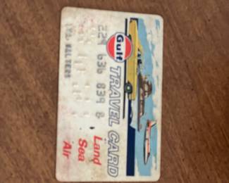 Vintage Gulf Travel Card - "Land, Sea, Air" Advertising Collectible - ephemera